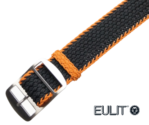 ATLANTIC perlon průvlek, černá, oranžová / š. 20 mm / EULIT