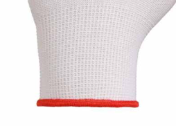 YUMEN 0700 bílé pracovní rukavice / velikost 6 (červený lem)