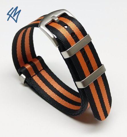 Nato heavy / SOFT černá, oranžová / š. 22 mm