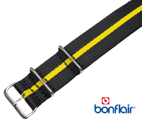 BOLERO černá, žlutá / š. 20 mm / Bonflair