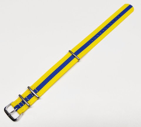 CANOE nato strap / žlutá, modrá / š. 20 mm
