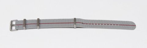 ELASTIC Nato / šedá, červený proužek / š. 20 mm