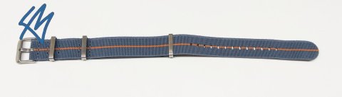 ELASTIC Nato / šedá, oranžový proužek / š. 22 mm
