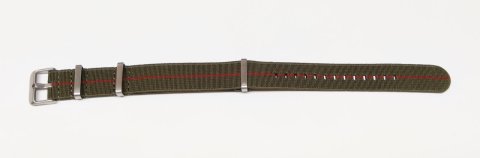 ELASTIC Nato / zelená, červený proužek / š. 20 mm