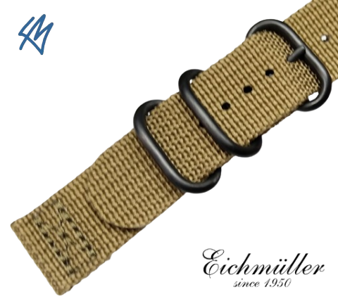 SPORT ZULU zelená olivová + PVD / š. 22 (22) mm Eichmüller