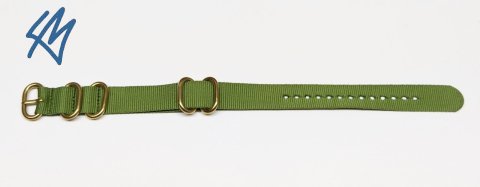 GOLD HEAVY ZULU Nato / zelená / š. 18 mm