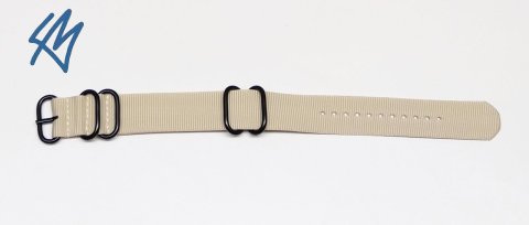 BÉŽOVÁ Nato ZULU + PVD černé přezky / 5R strap / š. 24 mmBÉŽOVÁ Nato ZULU + PVD černé přezky / 5R strap / š. 24 mm