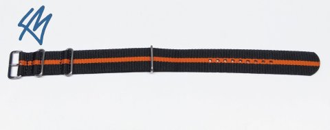 COMPASS Nato nylon / černá, oranžová / š. 22 mm / CONDOR