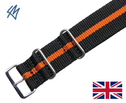 COMPASS Nato nylon / černá, oranžová / š. 22 mm / CONDOR