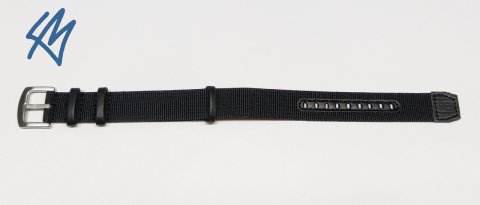 SCOUT nato nylon s kůží / černá / š. 20 mm