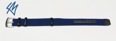 SCOUT nato nylon s kůží / modrá / š. 20 mm