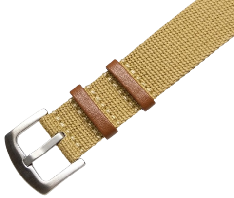 SCOUT nato nylon s kůží / béžová / š. 22 mm