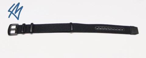 SCOUT + PVD nato nylon s kůží / černá / š. 22 mm