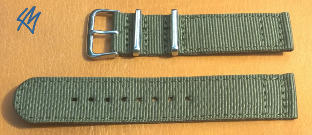 Nylon strap dvoudílné oliva lesk