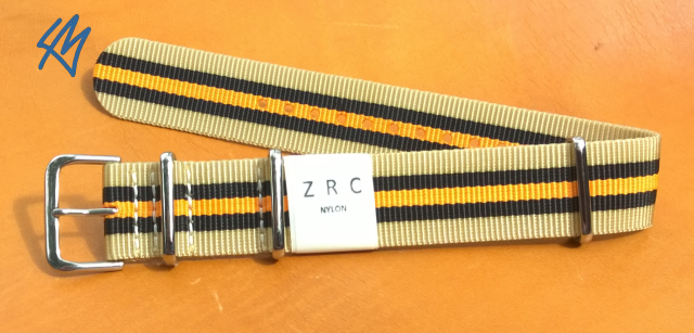 NATO strap textilní beige black orange