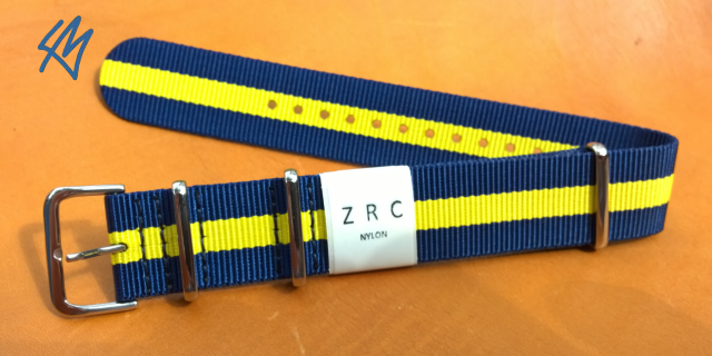 NATO strap textilní navy blue yellow