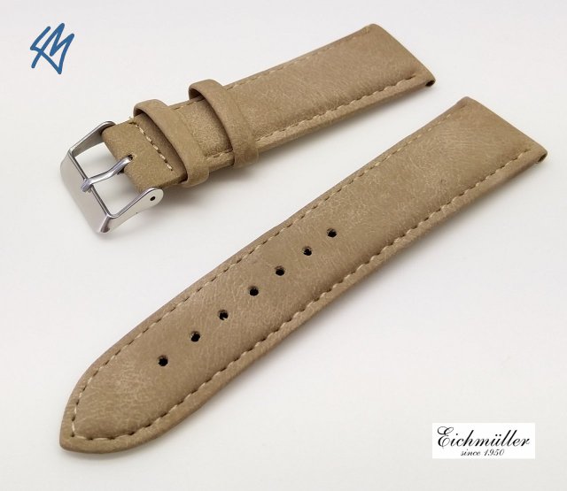 Lederimitat VINTAGE-Look béžová / š. 16 (14) mm (vegan) Eichmüller