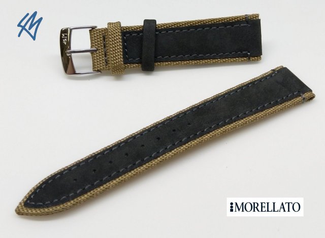 Vecellio khaki, černá / š. 20 (18) mm Morellato