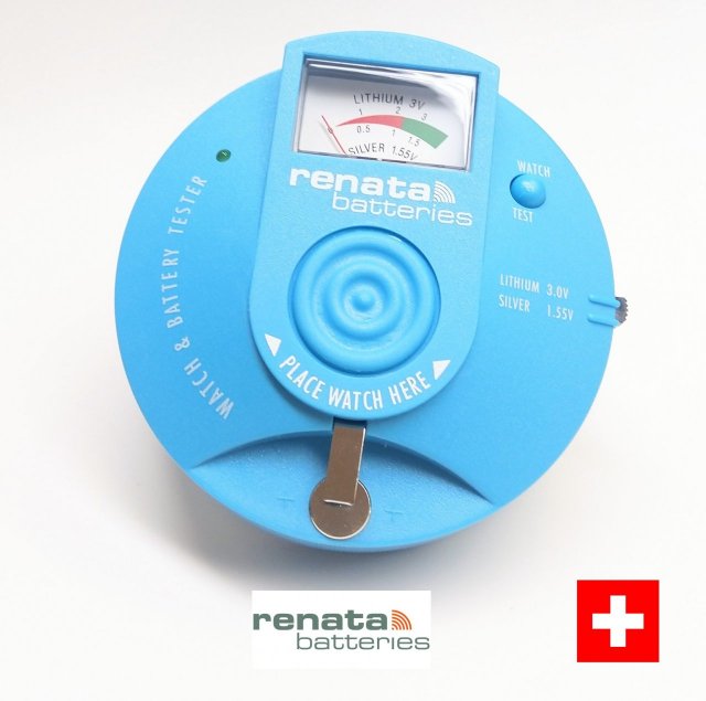 Tester baterií a bateriových strojků / RENATA Swiss made