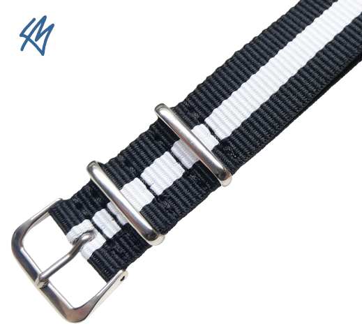 AVION nato nylon / černá, bílá / š. 22 mm