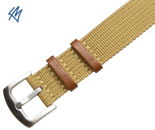 SCOUT nato nylon s kůží / béžová / š. 22 mm