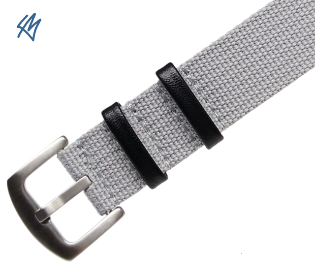 SCOUT nato nylon s kůží / šedá / š. 20 mm